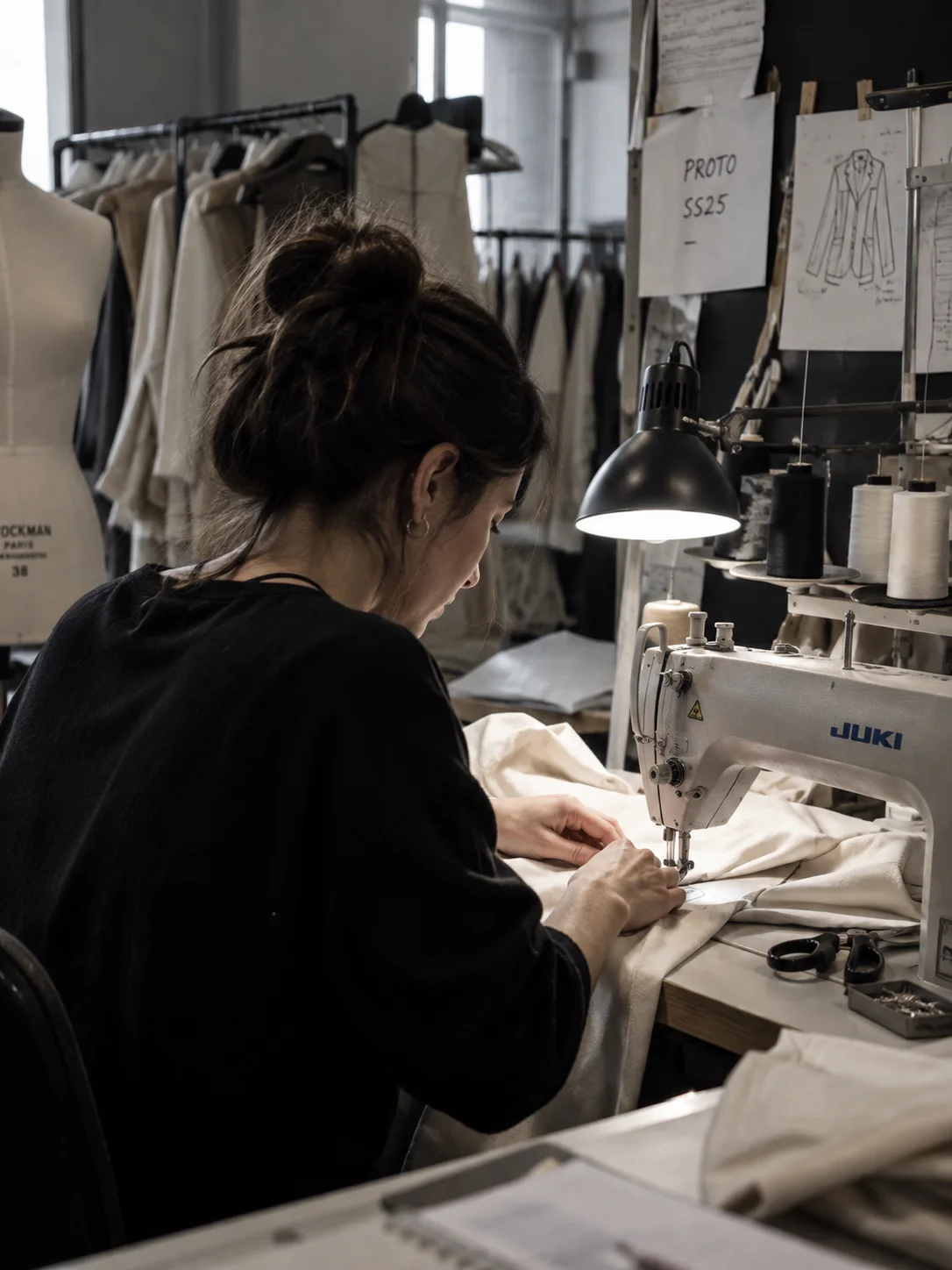 Mécanicienne réalisant le montage d'un prototype